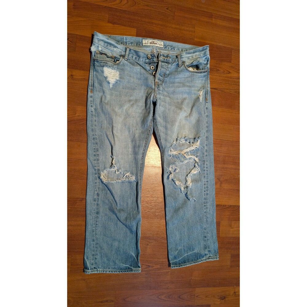Hollister Distressed Light Wash Flare Jeans Y2K Size 3